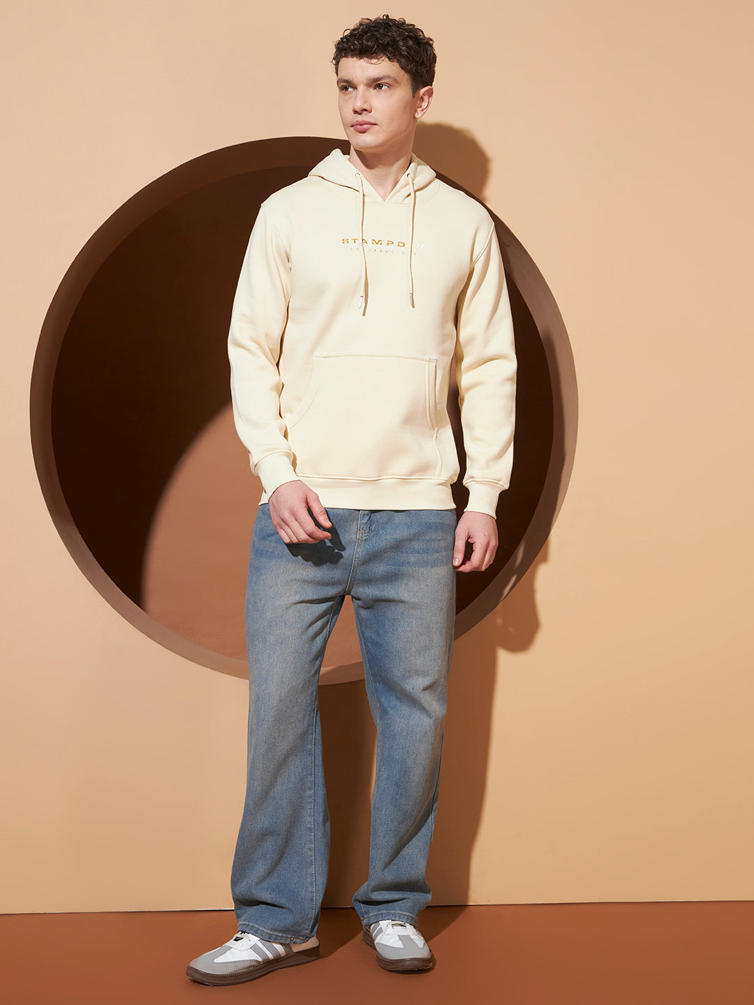 Men’s Off White  Graphic Print Cotton Hoodie – Casual Pullover Sweatshirt