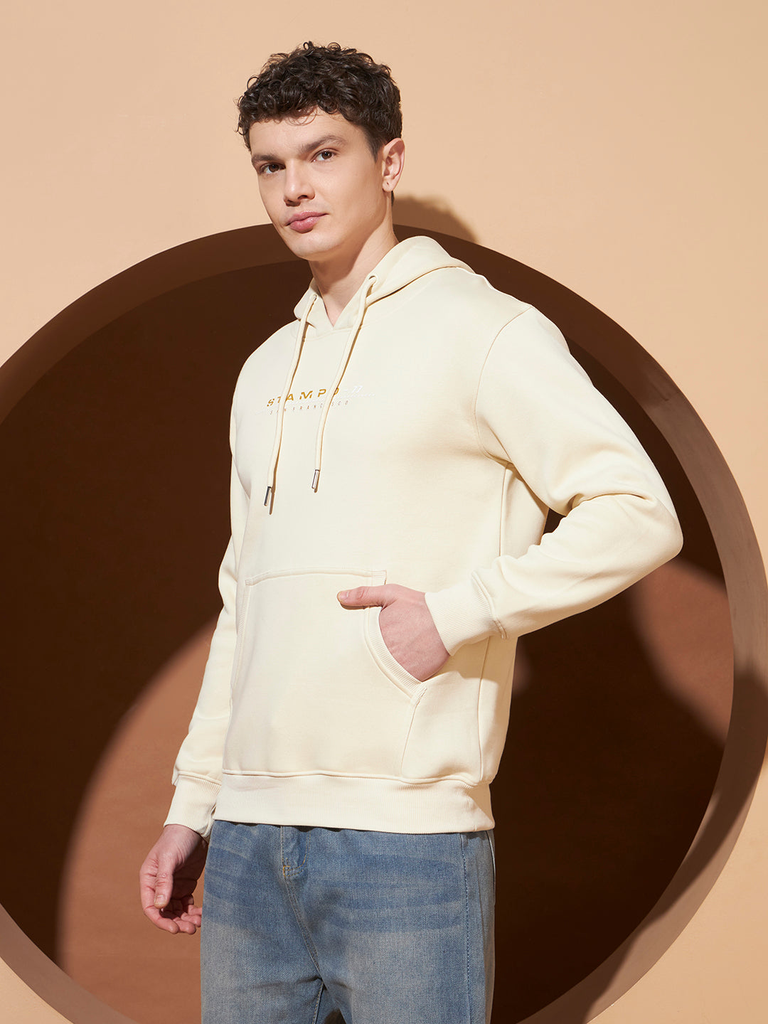 Men’s Off White  Graphic Print Cotton Hoodie – Casual Pullover Sweatshirt