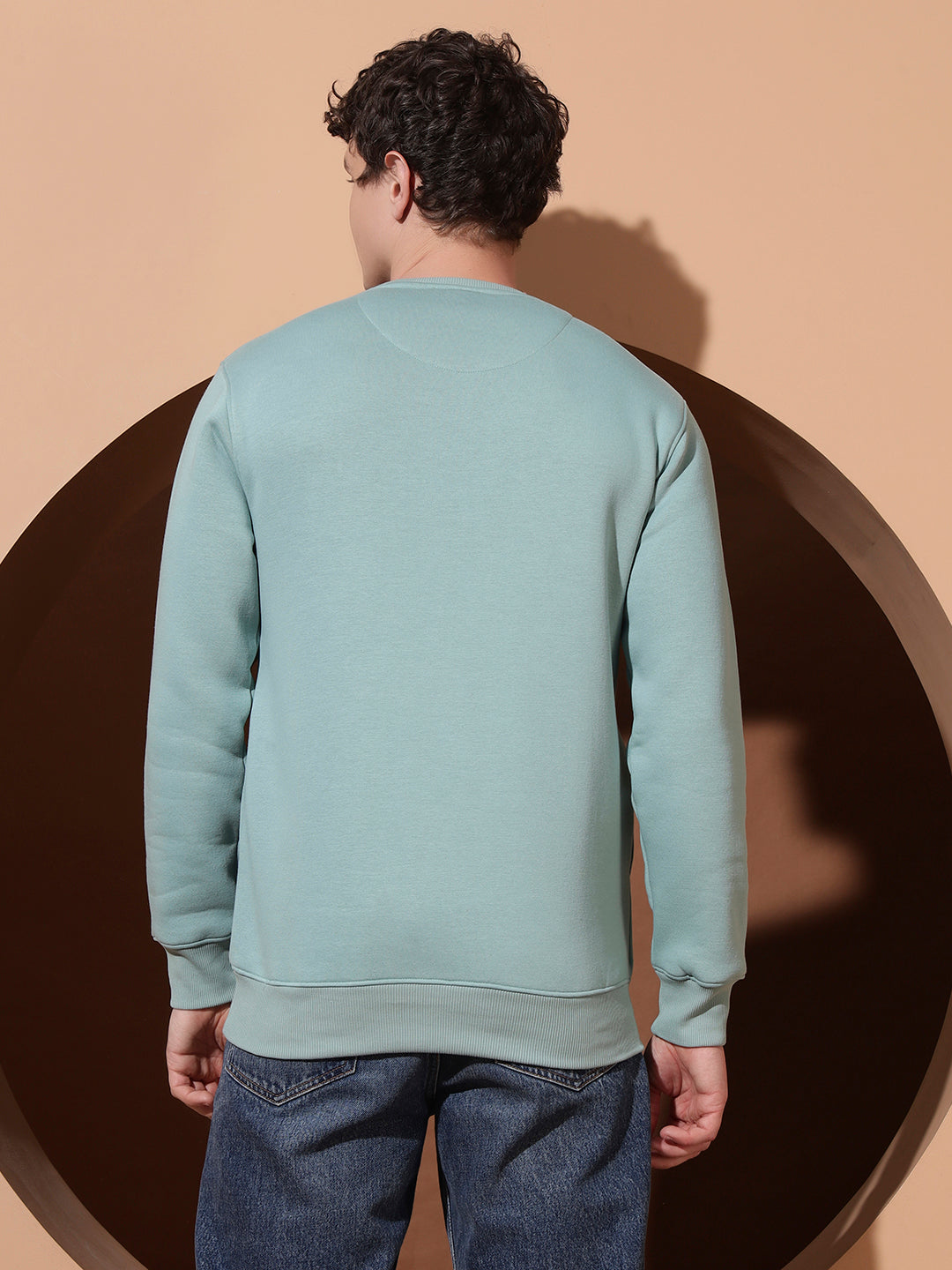 Men’s Mint Green Printed Sweatshirt – Recalled Explorer Crew Neck Pullover