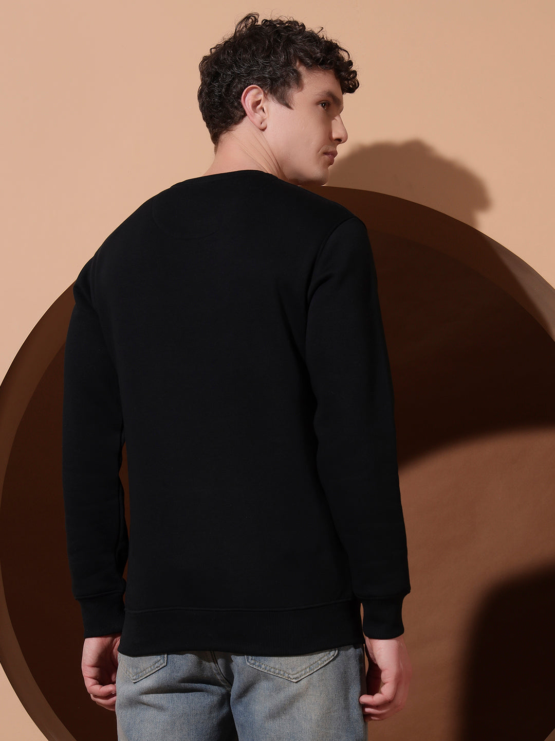 Men’s Black Printed Sweatshirt – Recalled Explorer Crew Neck Pullover